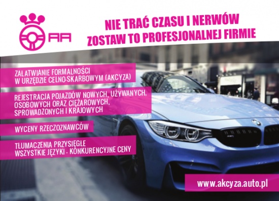rejestracja pojazdów, dojazd do klienta, akcyza, tłumaczenia