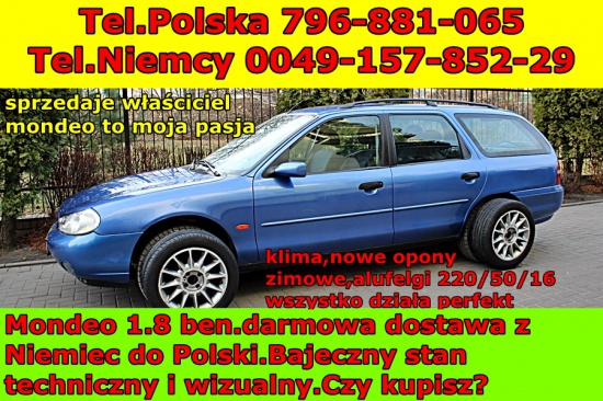 FORD MONDEO 1,8 benzyna  DARMOWA DOSTAWA Z NIEMIEC