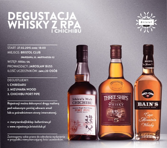 Degustacja whisky z RPA i Chichibu / Warszawa