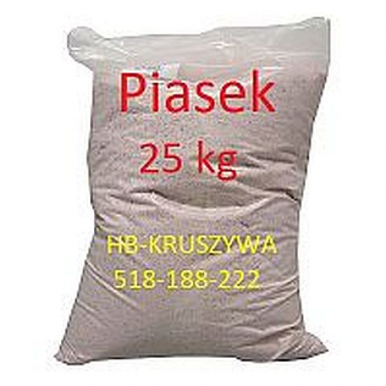 Piasek w workach 25kg do posypywania dróg, placów i parkingów 
