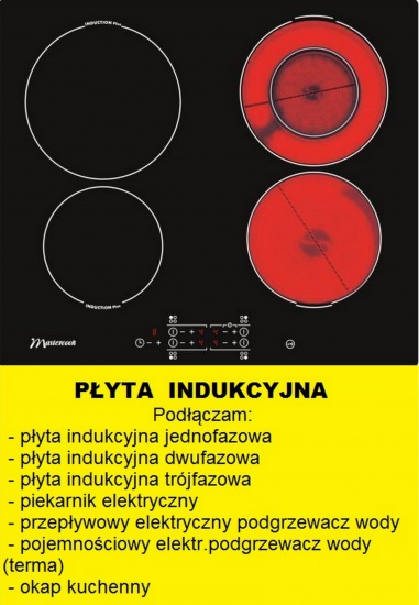 PŁYTA INDUKCYJNA ___ elektryk podłącza do sieci+pieczątka.