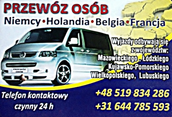 Przewóz osób, Busy do Holandii,Niemcy,Holandia,Belgia, Transport