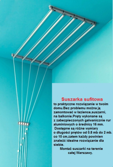 SUSZARKA sufitowa do suszenia prania-profesjonalny montaż.