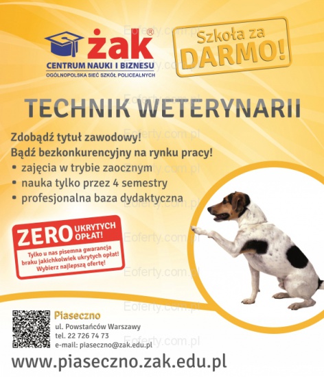 Kochasz zwierzęta? Świetnie! Darmowa nauka technika weterynarii!