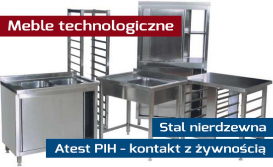 Meble technologiczne ze stali nierdzewnej - TANIO